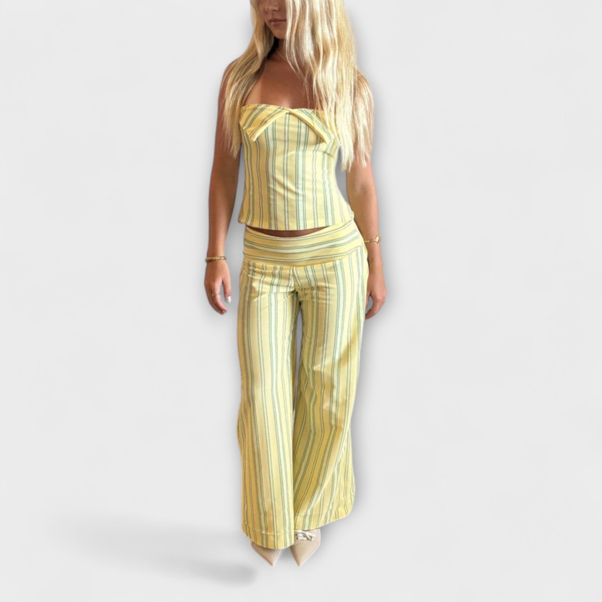 Anastasia - Ensemble de pantalons rayés classique