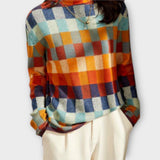 Erika - Pull à col roulé en patchwork