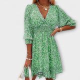 Robe à manches bouffantes florale pour femmes
