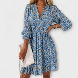 Robe à manches bouffantes florale pour femmes