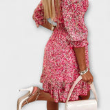 Robe à manches bouffantes florale pour femmes