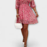 Robe à manches bouffantes florale pour femmes