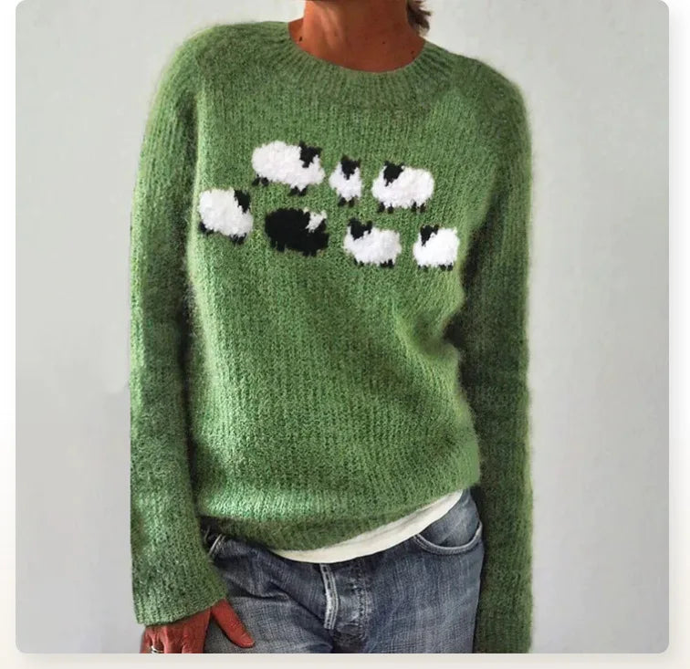 Bianca | Pull confortable et mignon avec motif de mouton