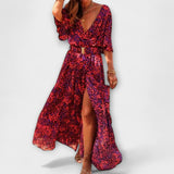 Sabine - Robe maxi portefeuille élégante avec un design fluide