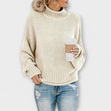 Fleur Rousse - Pull épais avec col montant