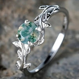 Bague Vintage en Gruner Stein Argenté