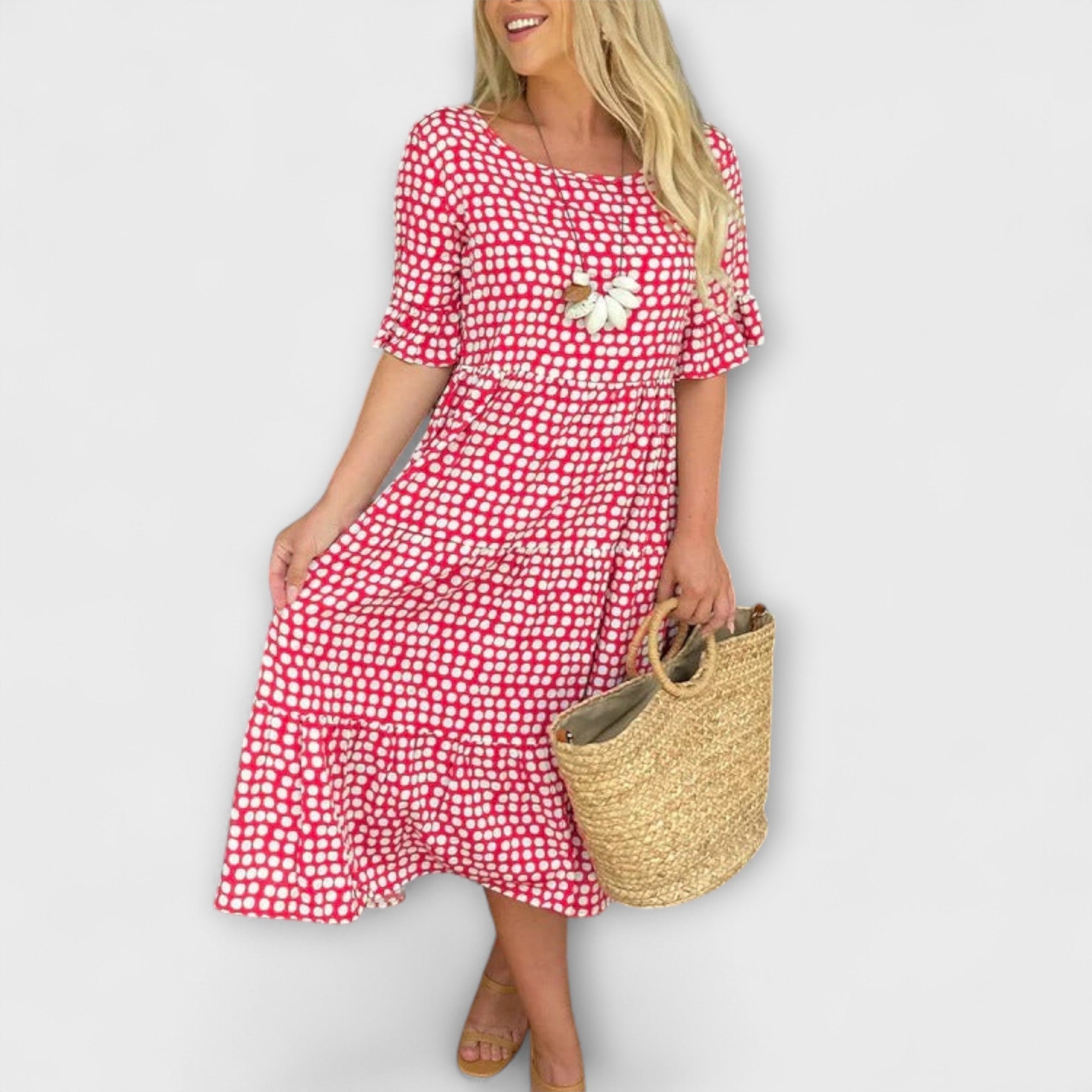Blythea – Robe midi décontractée à volants