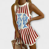 Delara – Robe Mini avec Motif de Poisson