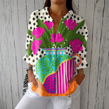 Odete - Blouse avec motif de vases fleuris