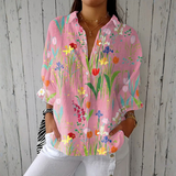Sofia - Blouse Fleurie Jardin Tulipes