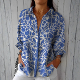 Élise - Blouse avec des oiseaux dans le jardin