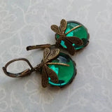Boucles d'oreilles sphériques en or antique