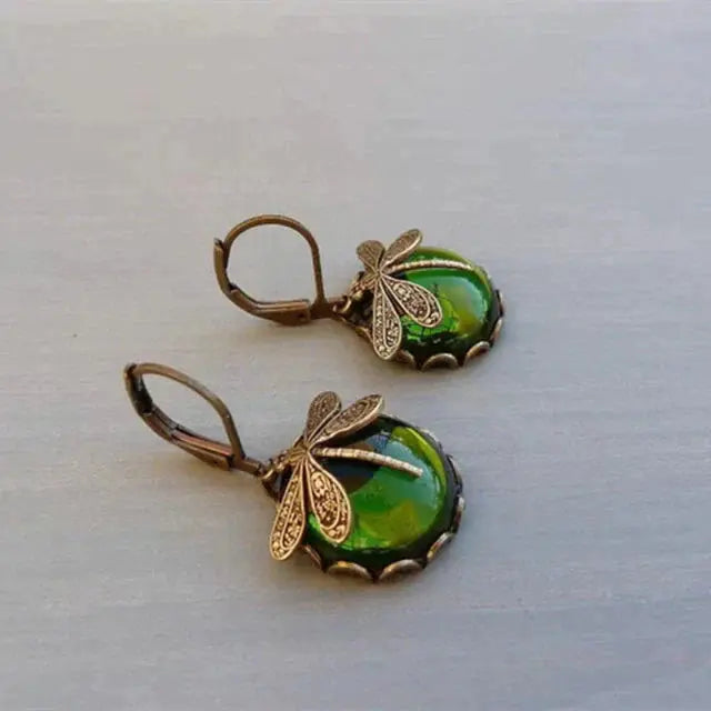 Boucles d'oreilles sphériques en or antique