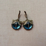 Boucles d'oreilles sphériques en or antique