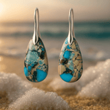 Boucles d'oreilles Orelia en bleu océan