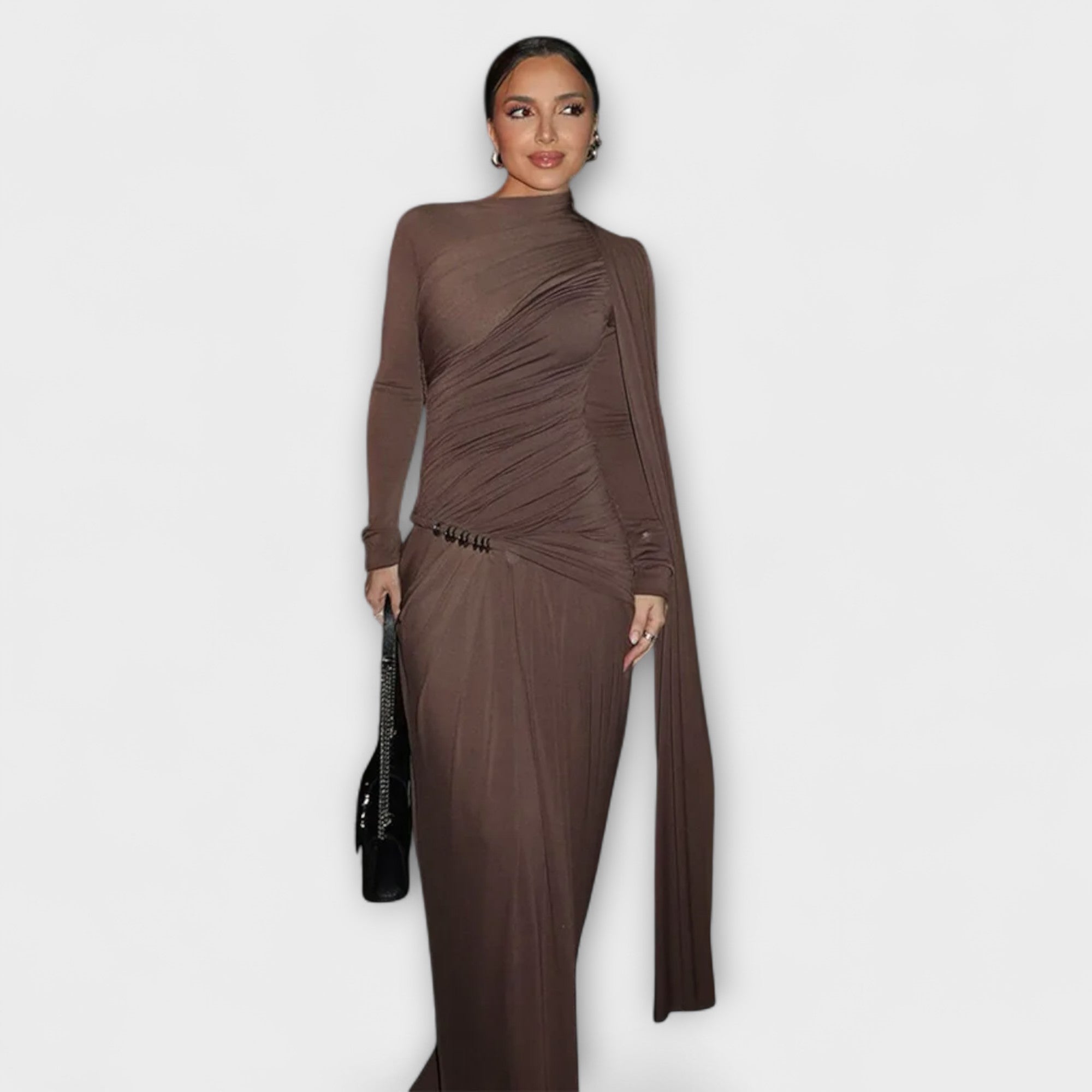 Robe longue avec col roulé