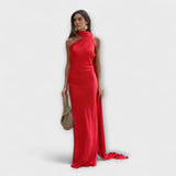 Robe maxi halter décolletée