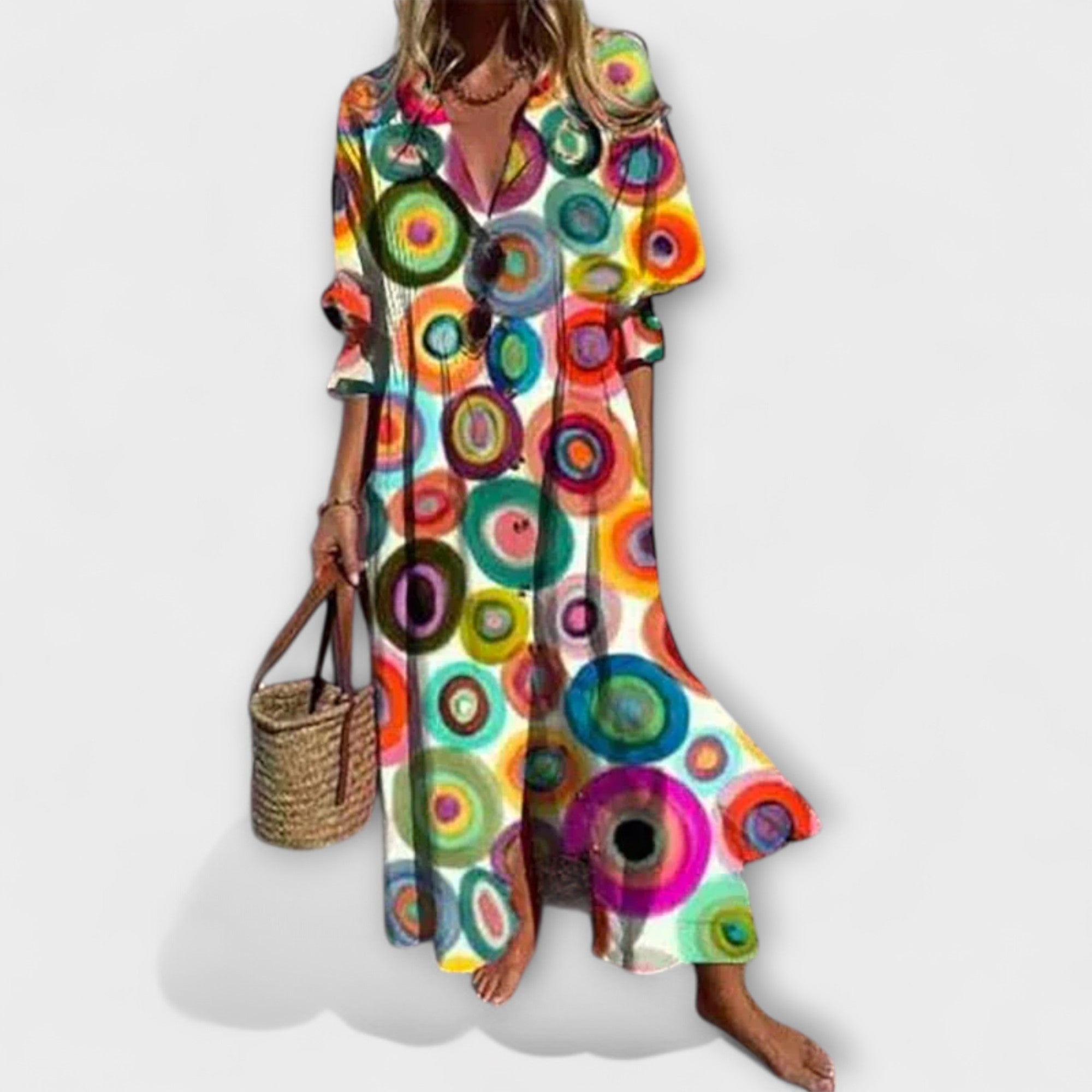 Lila - Robe maxi flatteuse avec couverture du ventre
