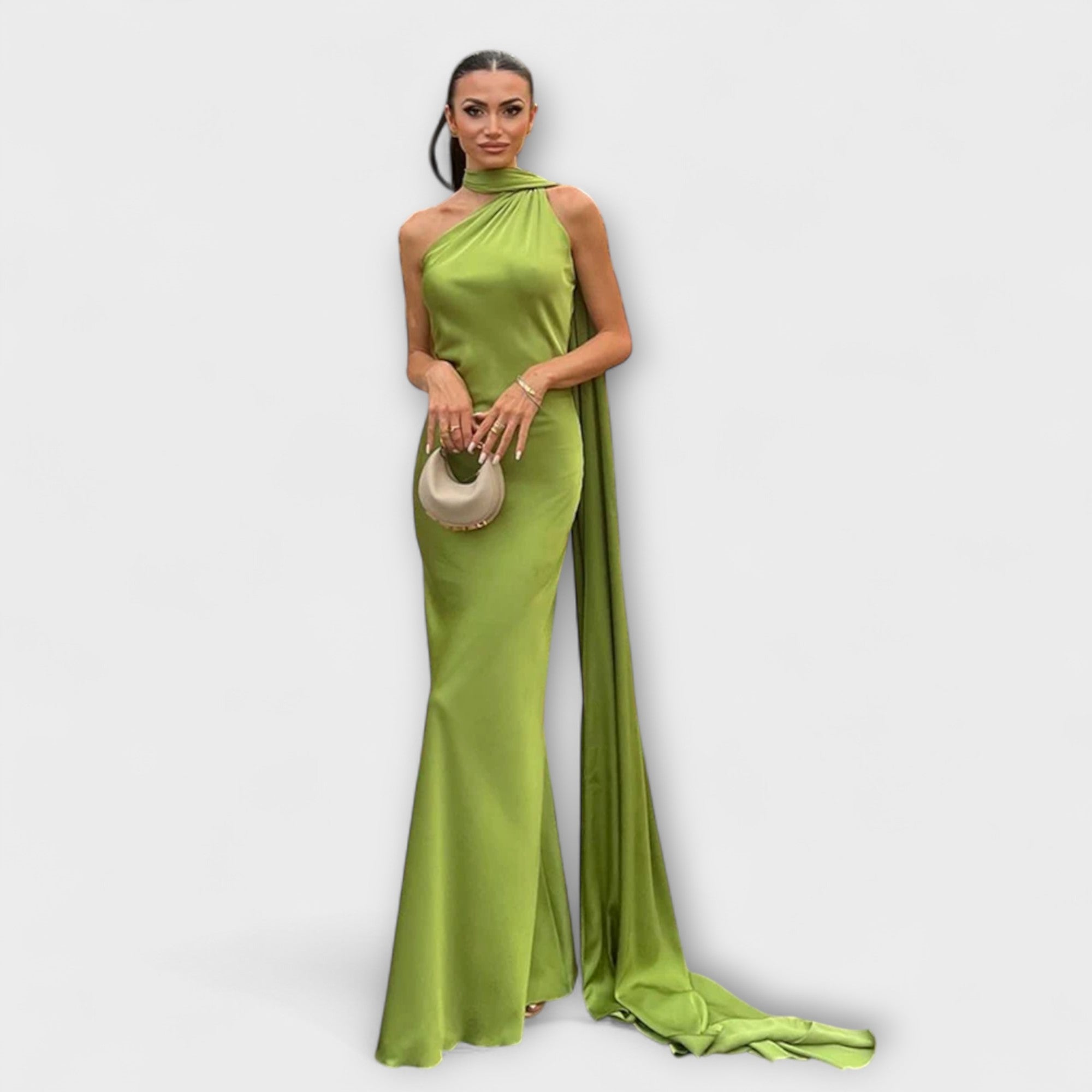 Robe maxi halter décolletée