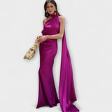 Robe maxi halter décolletée