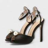 Liyke - Chaussures à Talons en Soie Confortables de Haute Qualité
