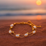 Bracelet en perles dorées stylé
