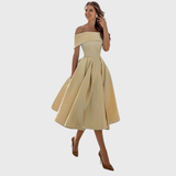 Romy - Élégant Maxikleid à Bretelles Dégagées