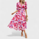 Clara - Robe midi à fleurs élégante