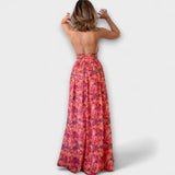 Nortrud - Robe maxi dos nu avec motif floral