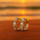Boucles d'oreilles en argent plaqué or zircon