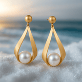 Boucles d'oreilles en perles dorées