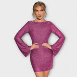 Robe dos nu avec manches longues