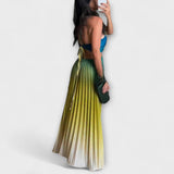 Haven - Robe maxi à plis dégradés sans dos chic