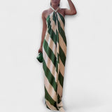 Marlowe - Robe maxi dos nu à motif rayé