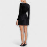 Wren - Robe mini en velours avec ornement en pierres précieuses