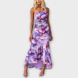 Pia - Robe maxi avec drapé sur un côté