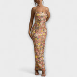 Oakley - Maxi-robe avec paillettes florales dans le style des années 80