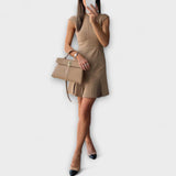 Elowen – Robe courte en patchwork inspirée par le militaire