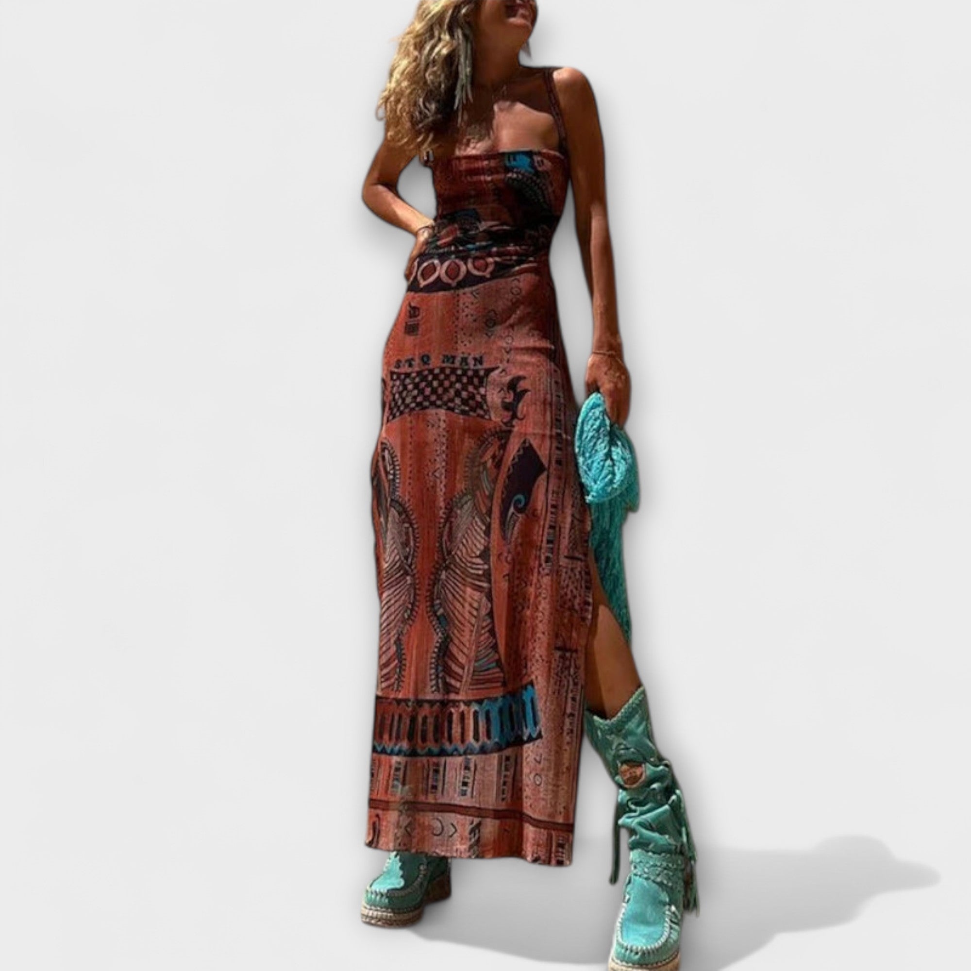 Frais - Robe Midi Unique avec Col Cowl