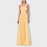Mireille - Robe maxi fluide plissée avec découpes élégantes