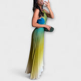 Haven - Robe maxi à plis dégradés sans dos chic