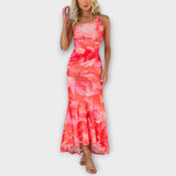 Pia - Robe maxi avec drapé sur un côté