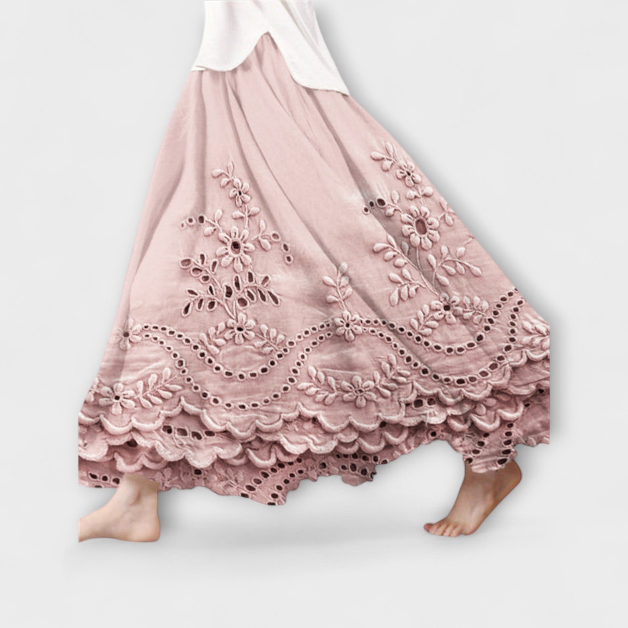 Luna – Jupe Maxirock Boho Avec Broderie