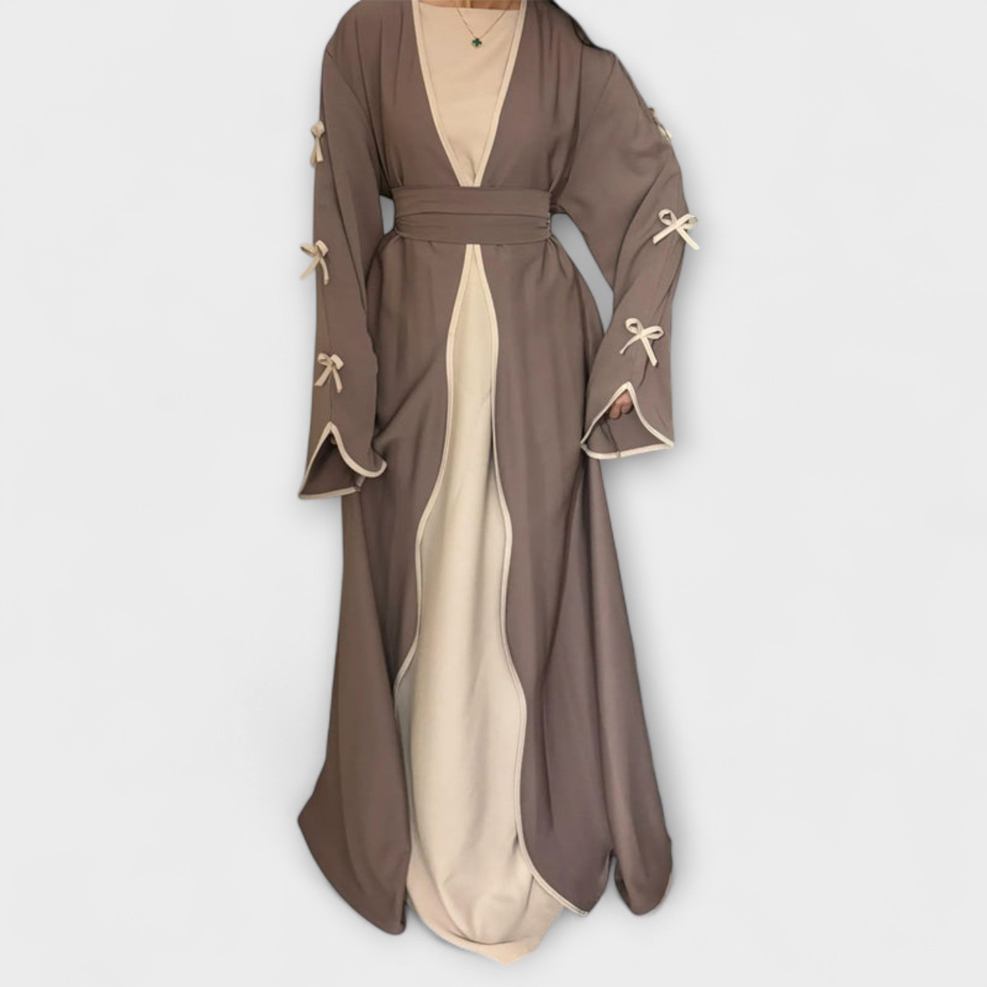 Jasmin - Duo de Cardigan et Robe Chic avec Détails en Noeud