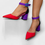 Madison - Chaussures à talons épais en pointe colorblock