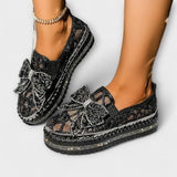 Rue – Mocassins avec nœud en strass