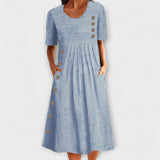 Luisa – Robe midi premium rayée