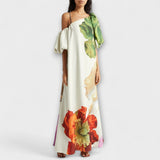 Melody - Robe Maxi Fleurie Asymétrique