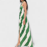Marlowe - Robe maxi dos nu à motif rayé