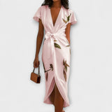 Robe en Satin à Enveloppe